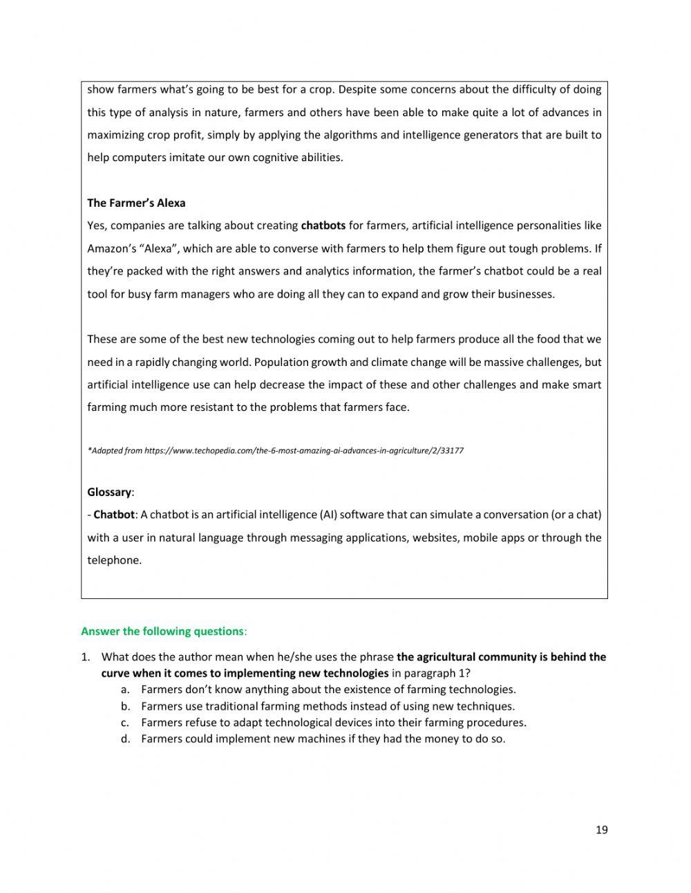 Agriculture adn technology