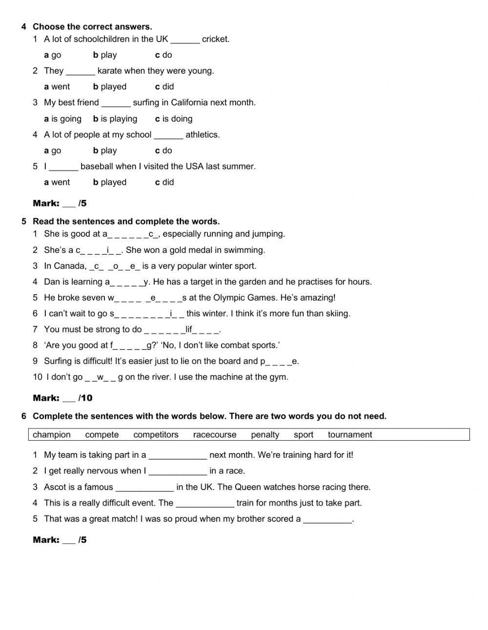 B Test 2 - Past Simple - Past Continuous