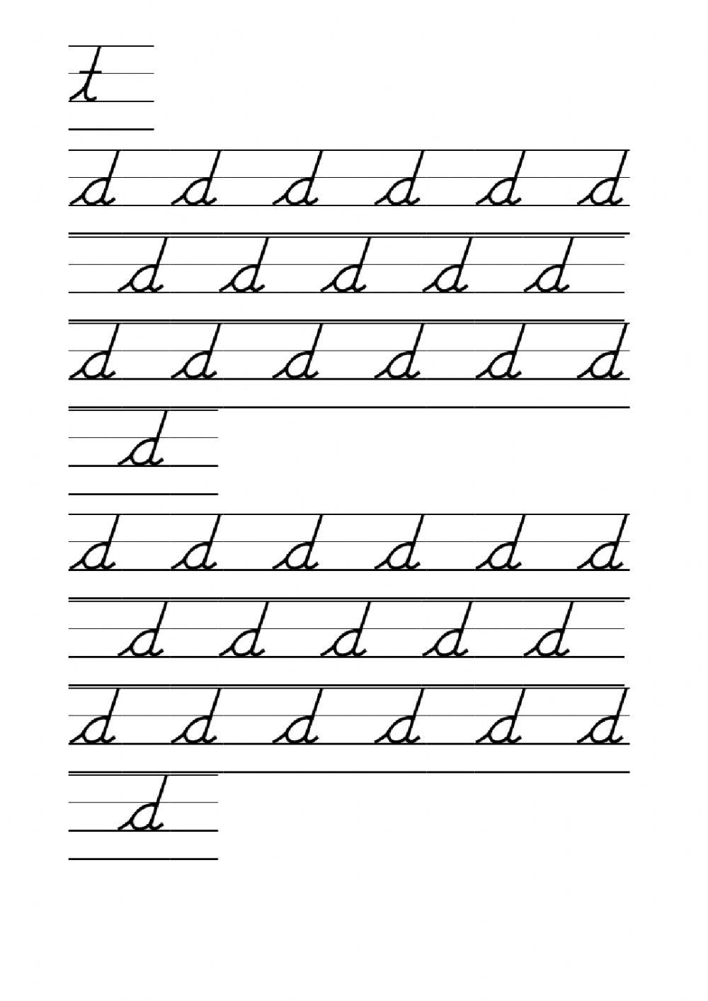 D #39 nealian cursive activity Live Worksheets