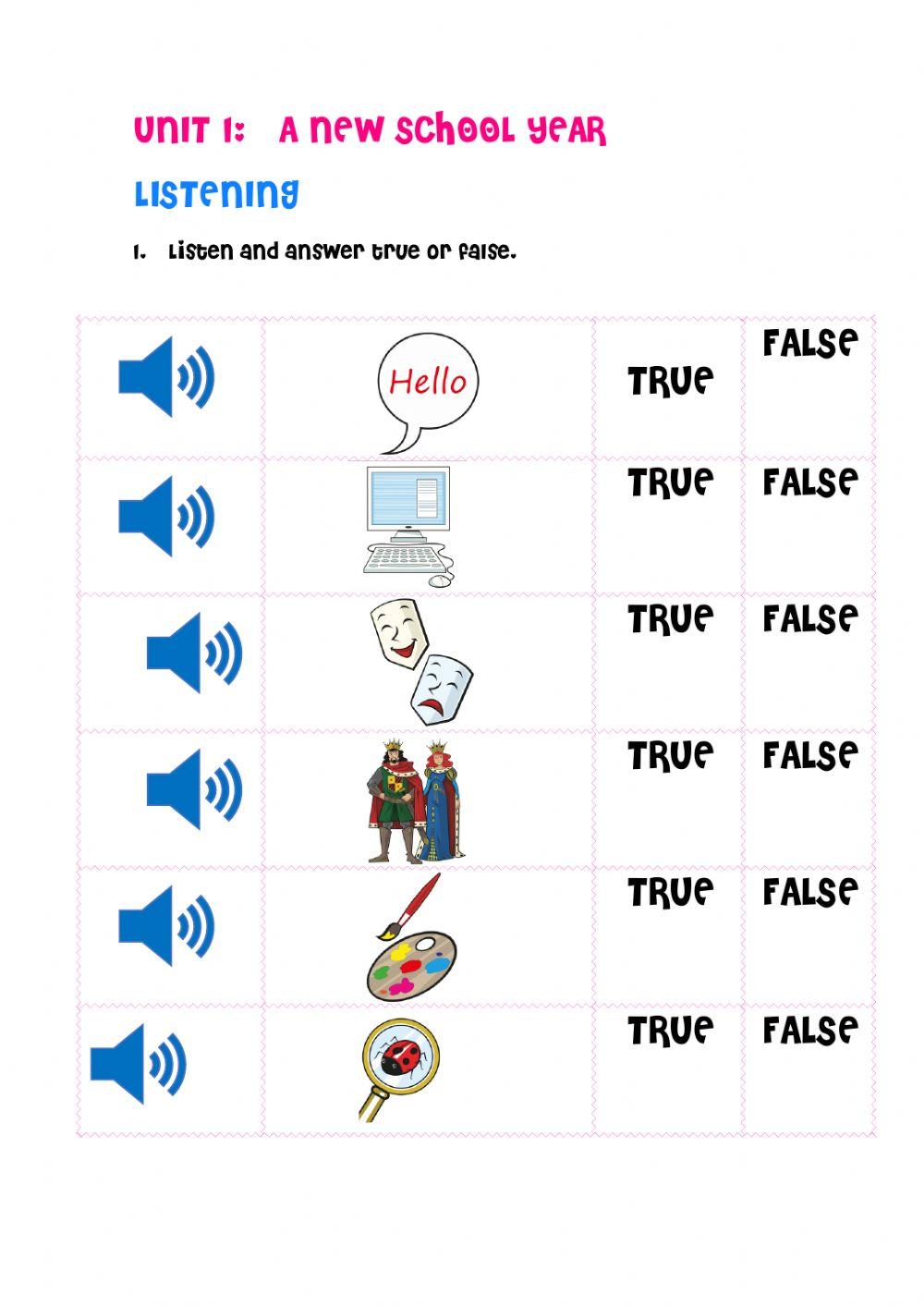 Listening A new school year