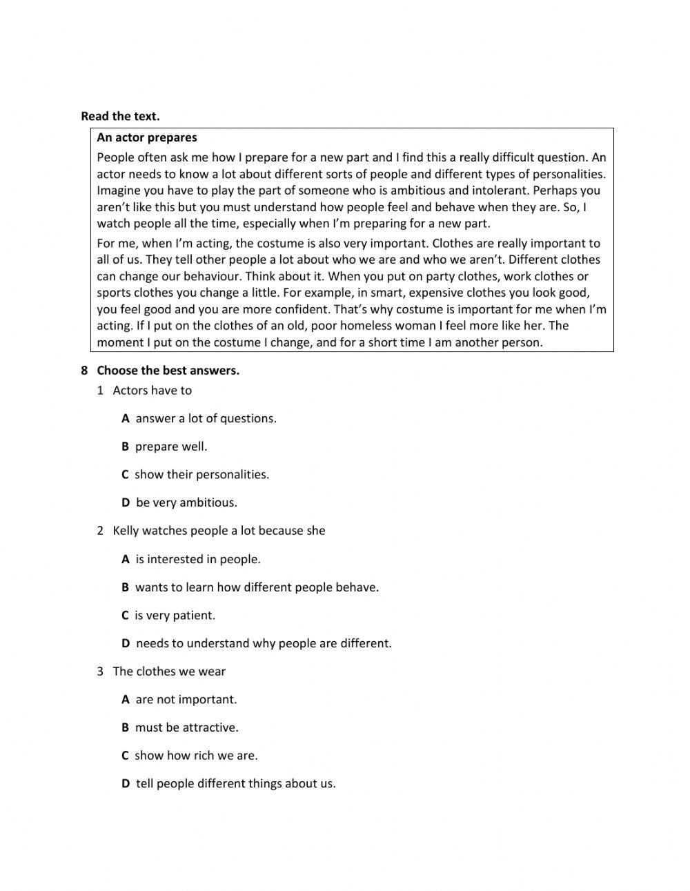 Class 7. Test unit 1