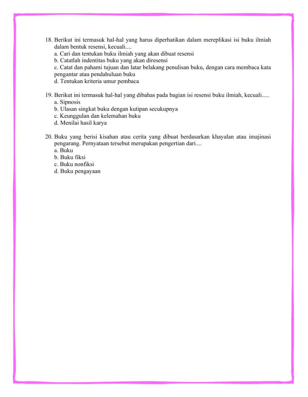 Ulangan Harian Bab 4 Kelas 9