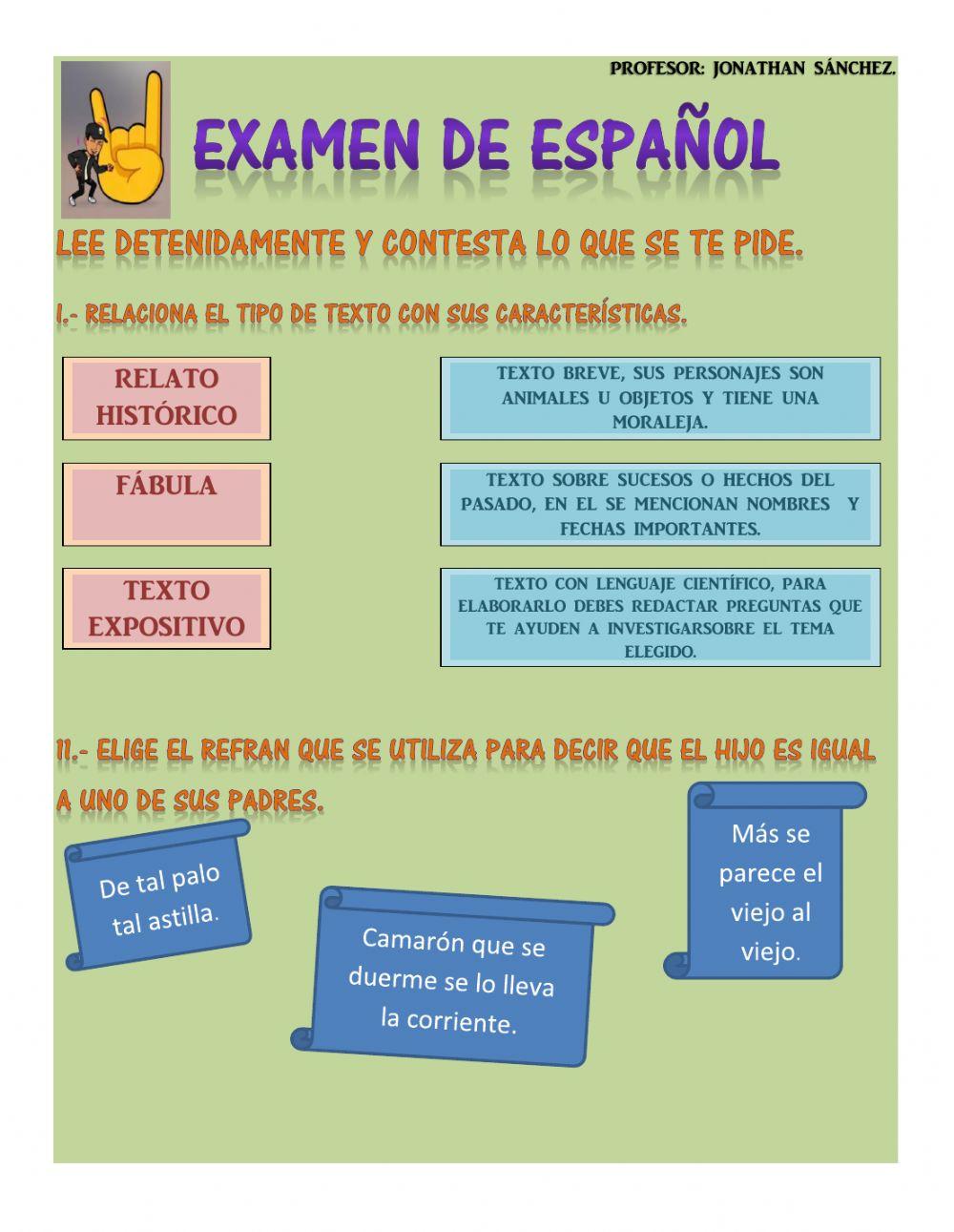Examen Español