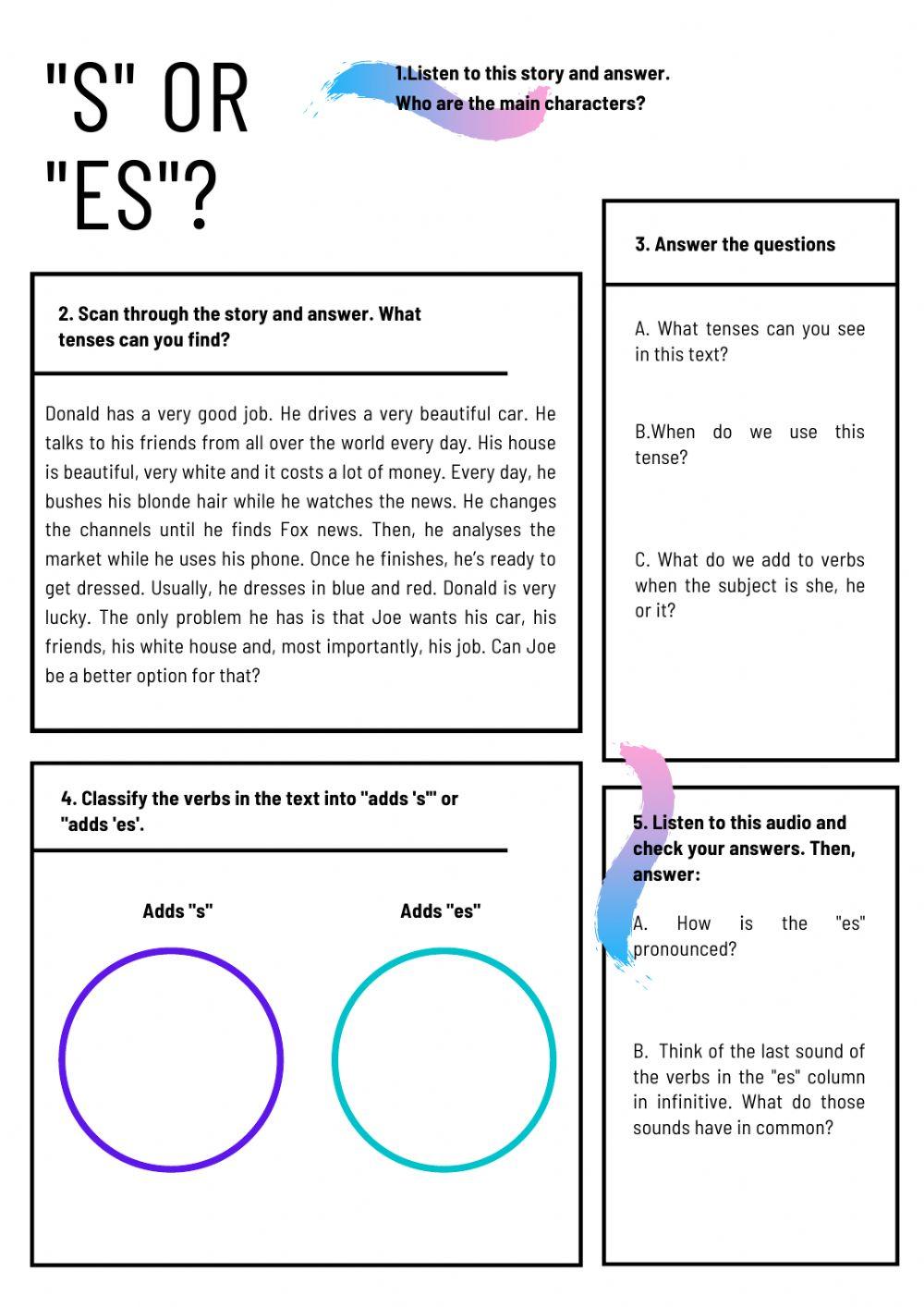 S or es? - Third person singular pronunciation -iz- - LAB III