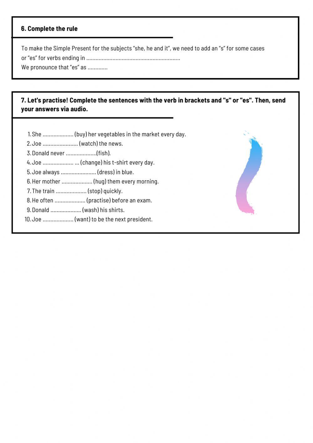 S or es? - Third person singular pronunciation -iz- - LAB III