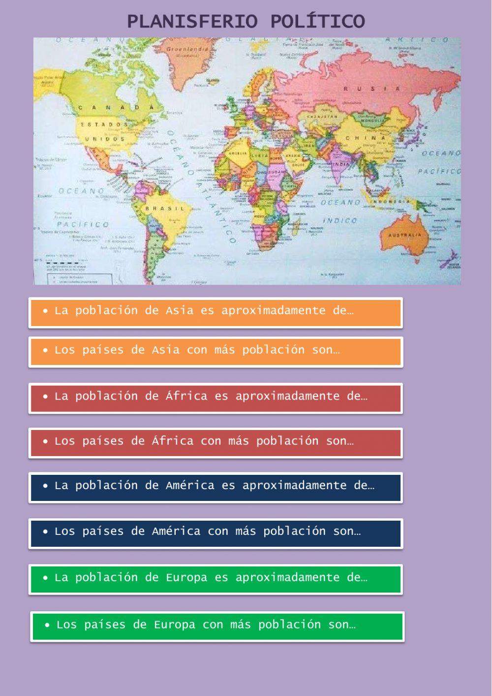 Planisferio Politico-Población