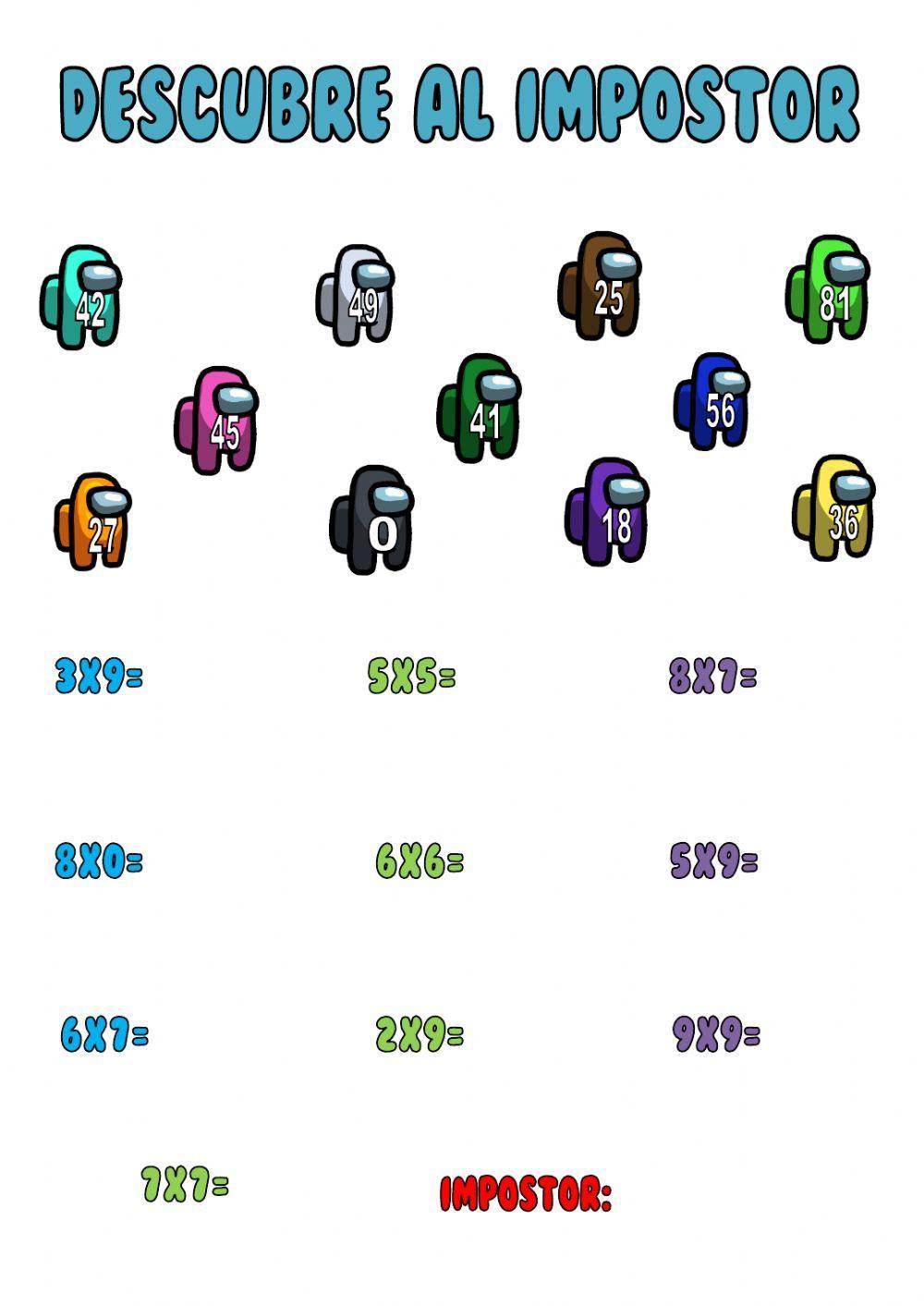 Multiplicaciones Amog Us