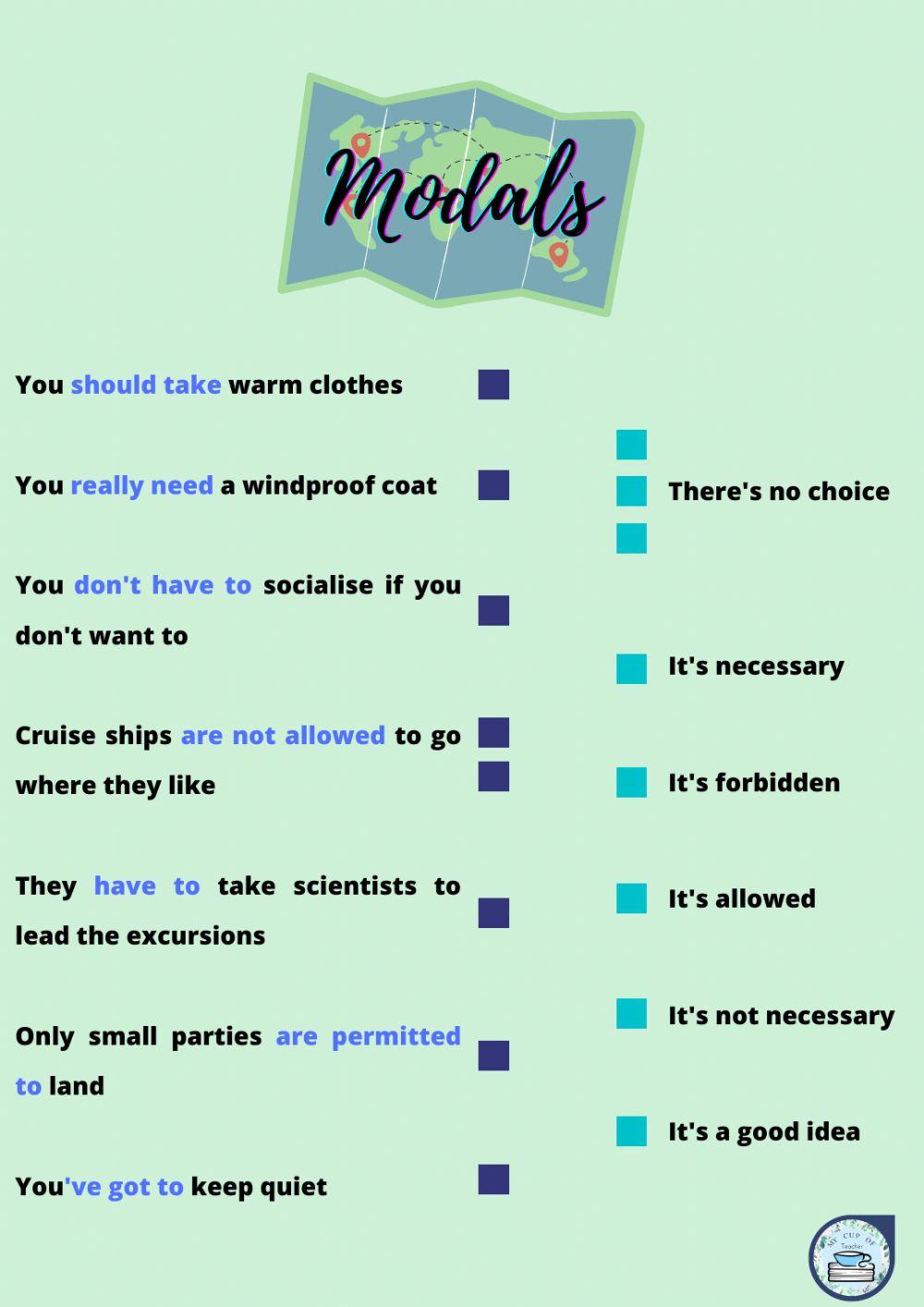Modals online activity for B2 | Live Worksheets