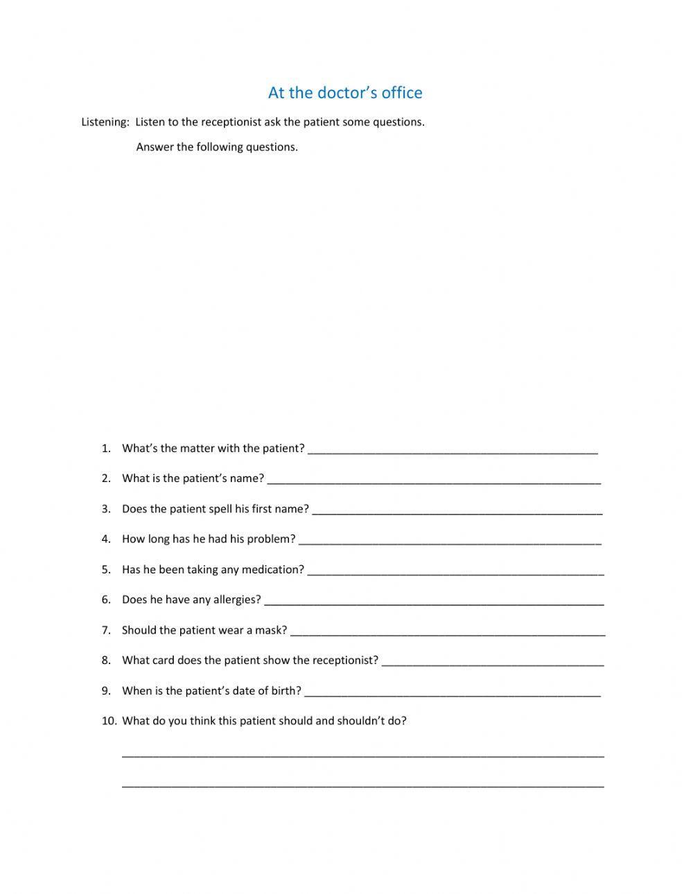 At the Doctor's office