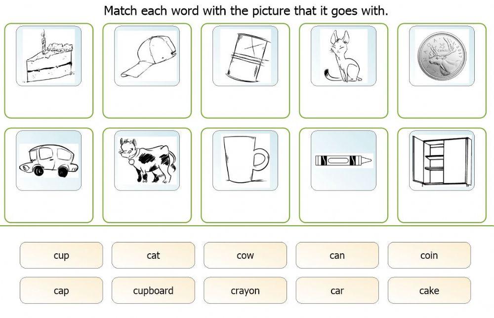 C book word matching