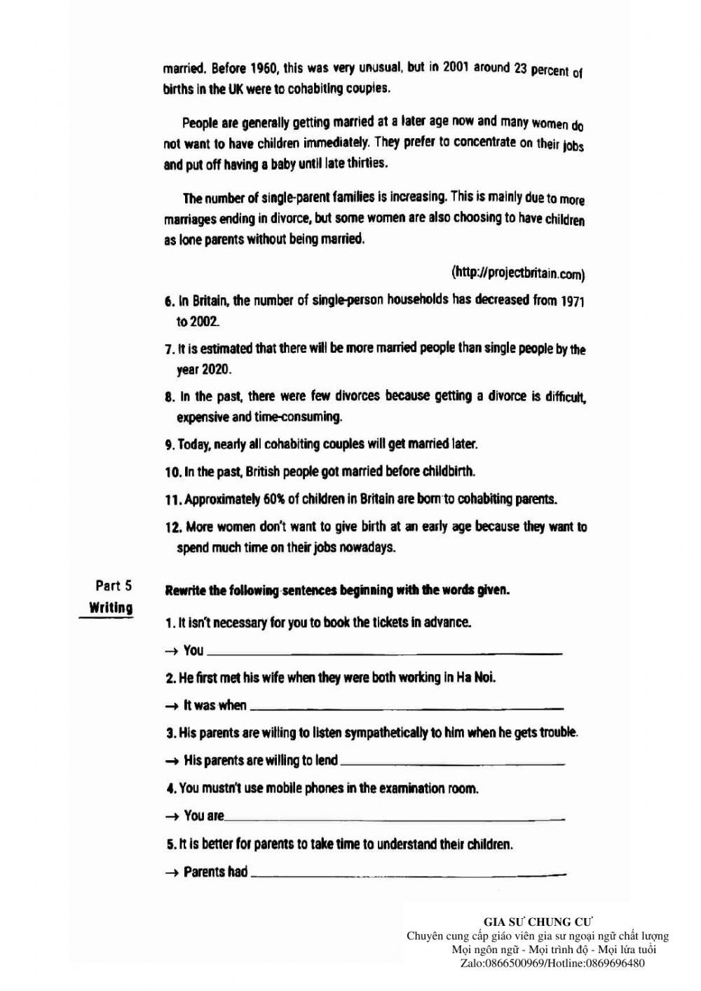 Lớp 11 kiểm tra 45 phút( Test 5 luyện giải)