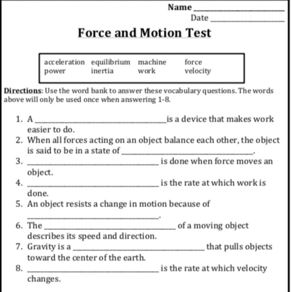 Force and Motion