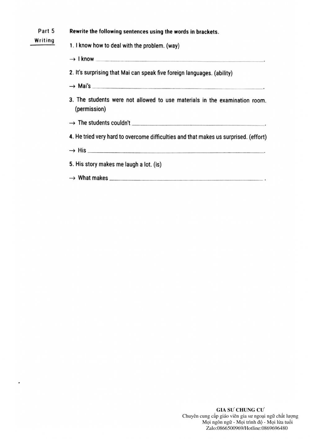 Lớp 11 - Kiểm tra 45 phút (Test 6 Luyện giải)