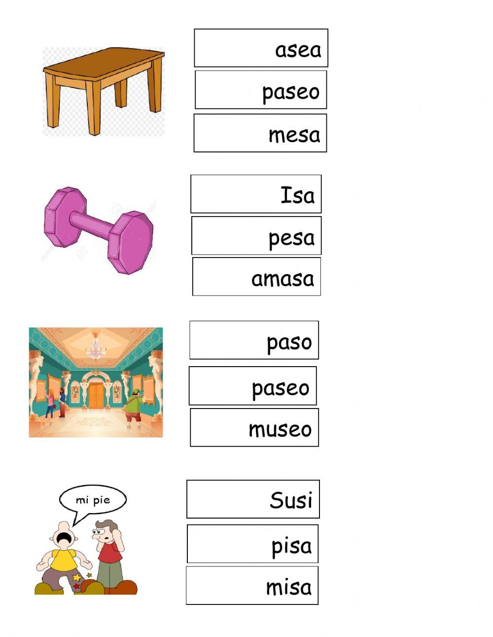 Palabras  fonema S-s