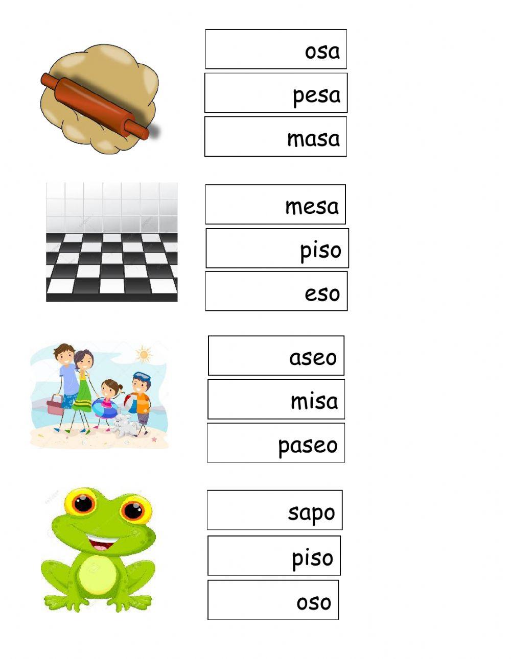 Palabras  fonema S-s