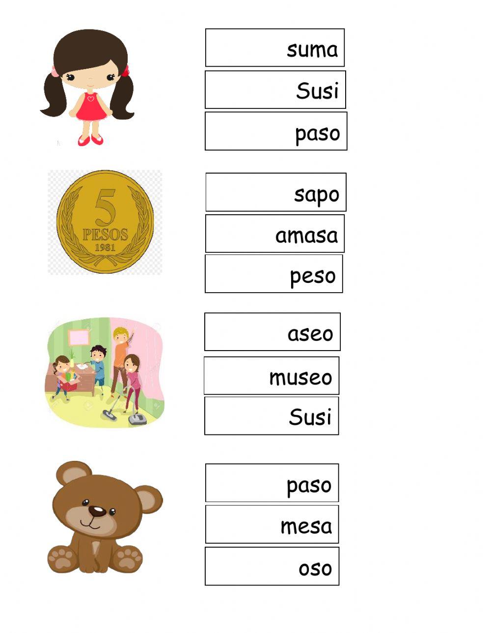 Palabras  fonema S-s