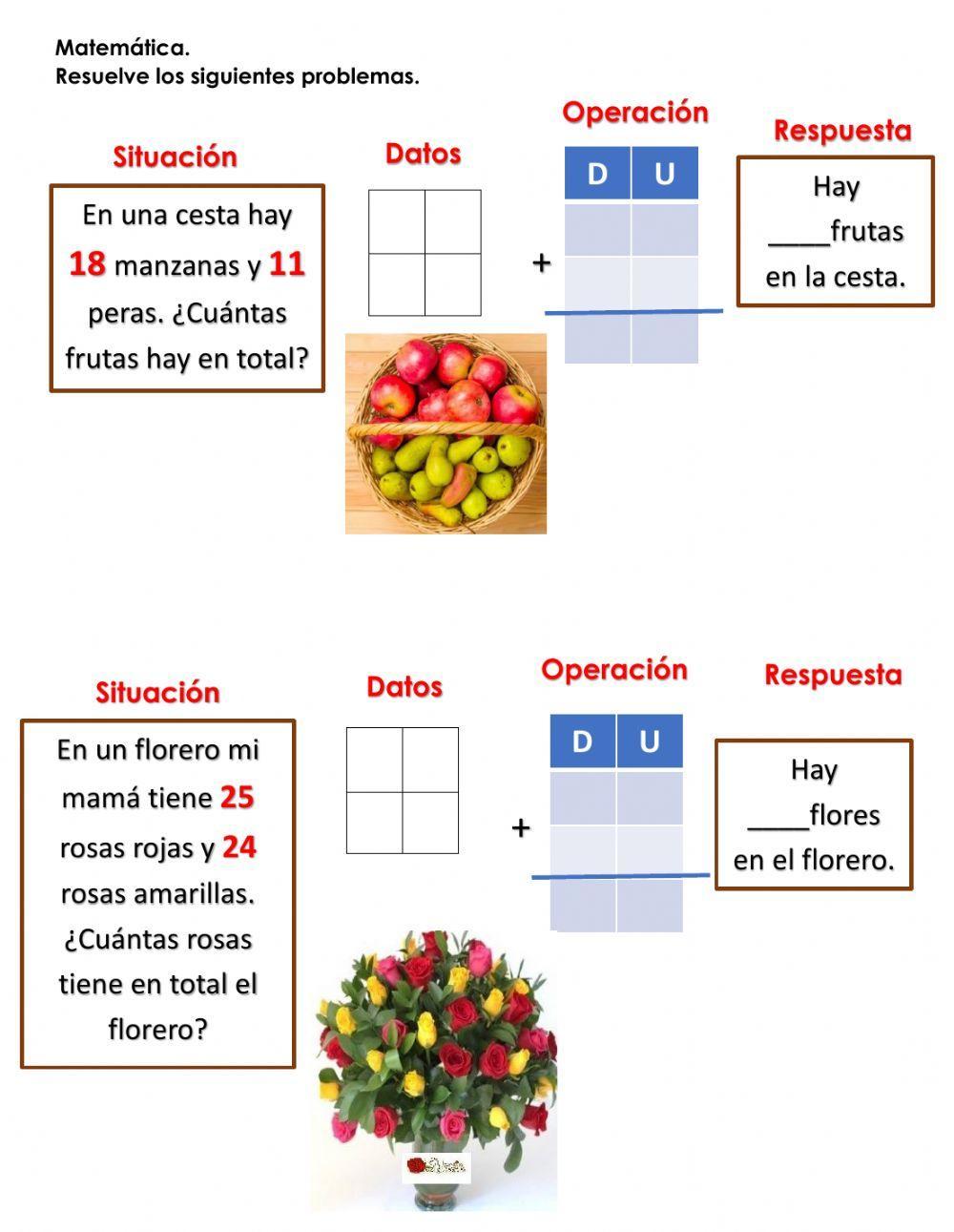 Problemas sencillos de suma