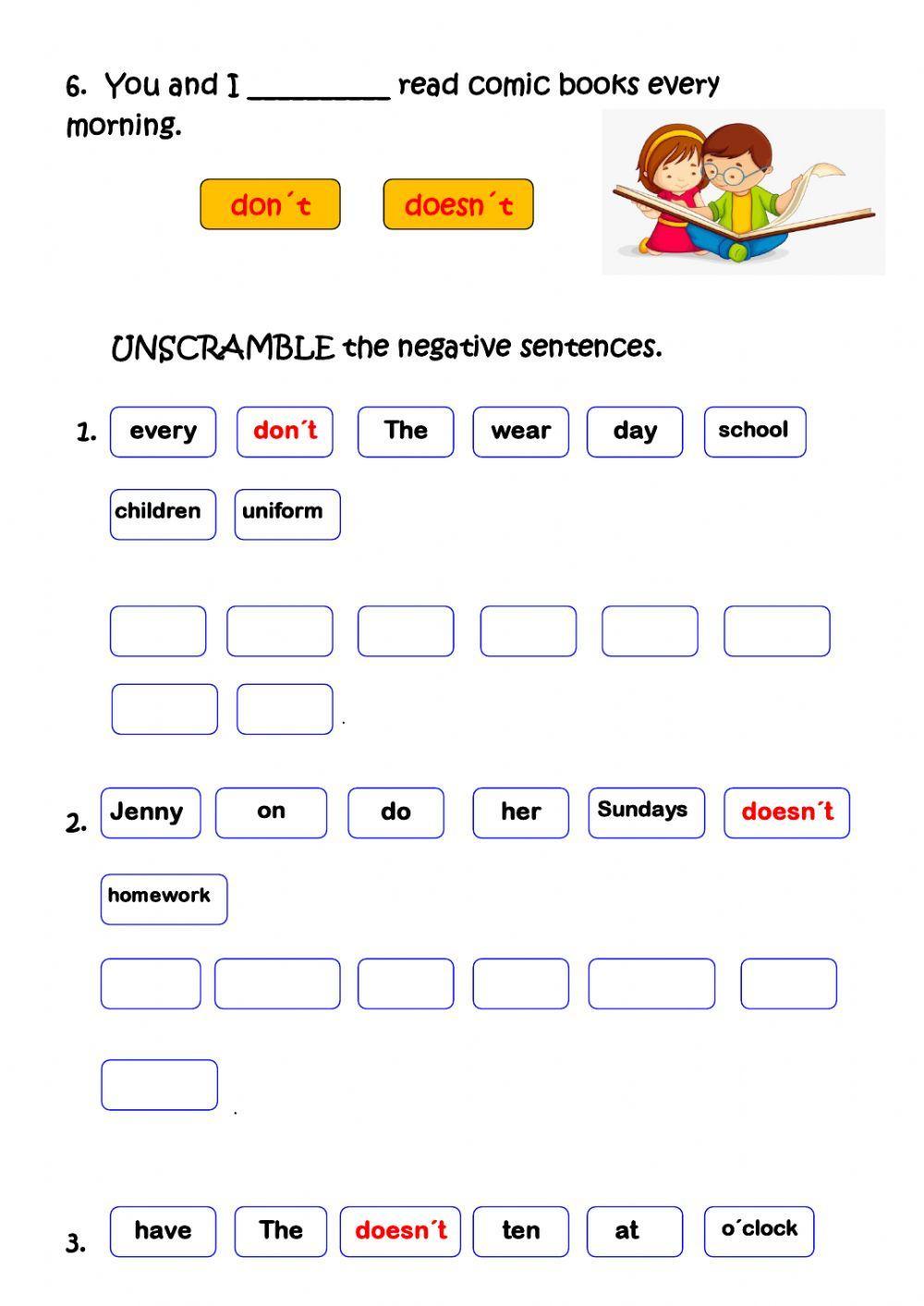 Present Simple Negative Present Simple Negative