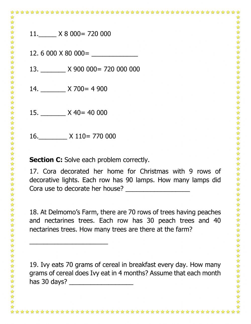 Multiplication Patterns II