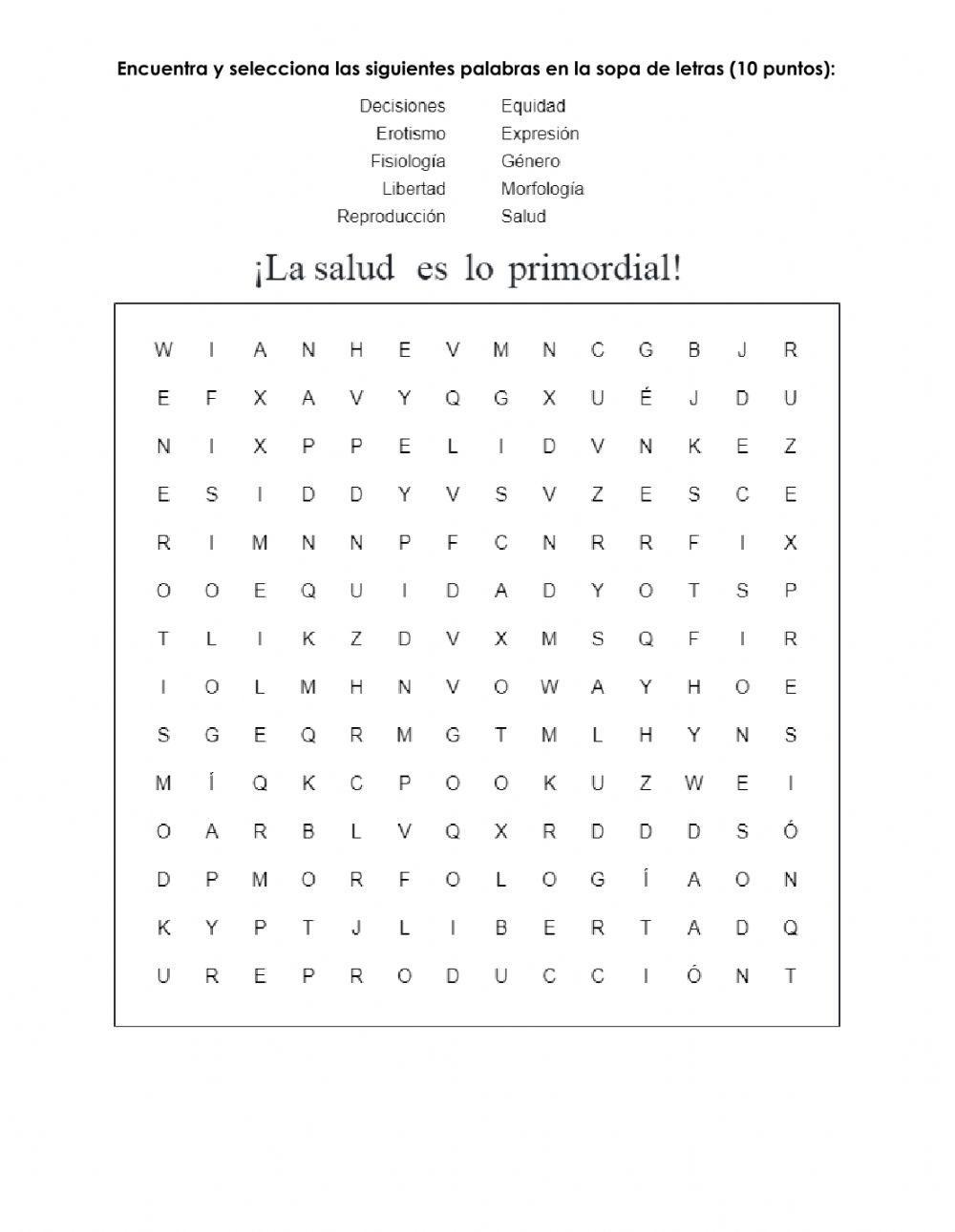 La salud es lo primordial