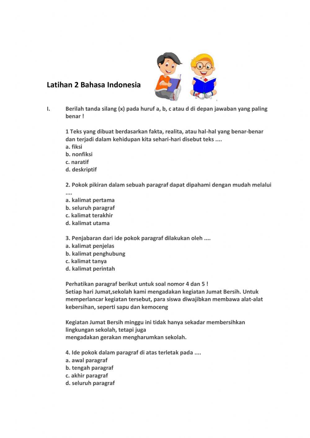 Latihan 2 Bahasa Indonesia