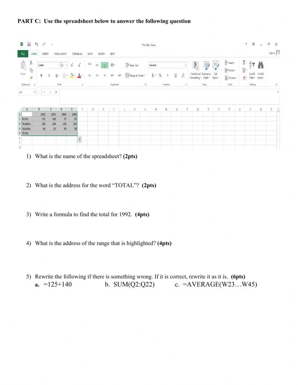 Microsoft Excel Worksheet