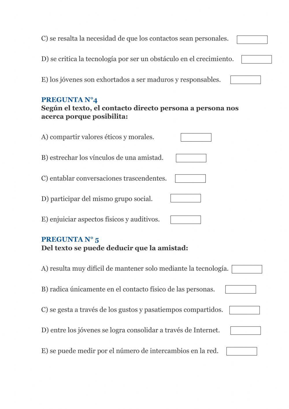 Lectura comprensiva Lectura comprensiva