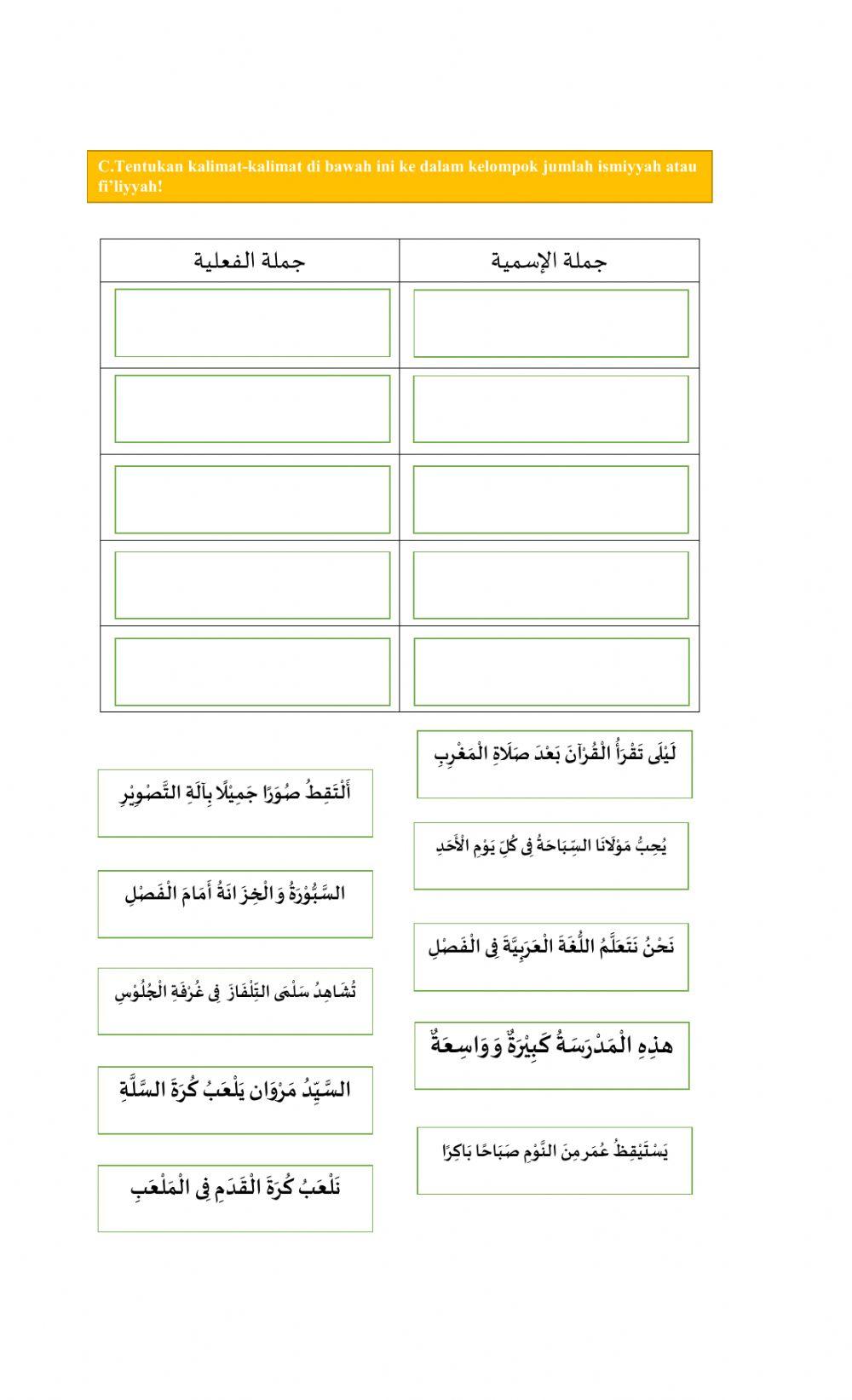 Latihan jumlah fi'liyyah