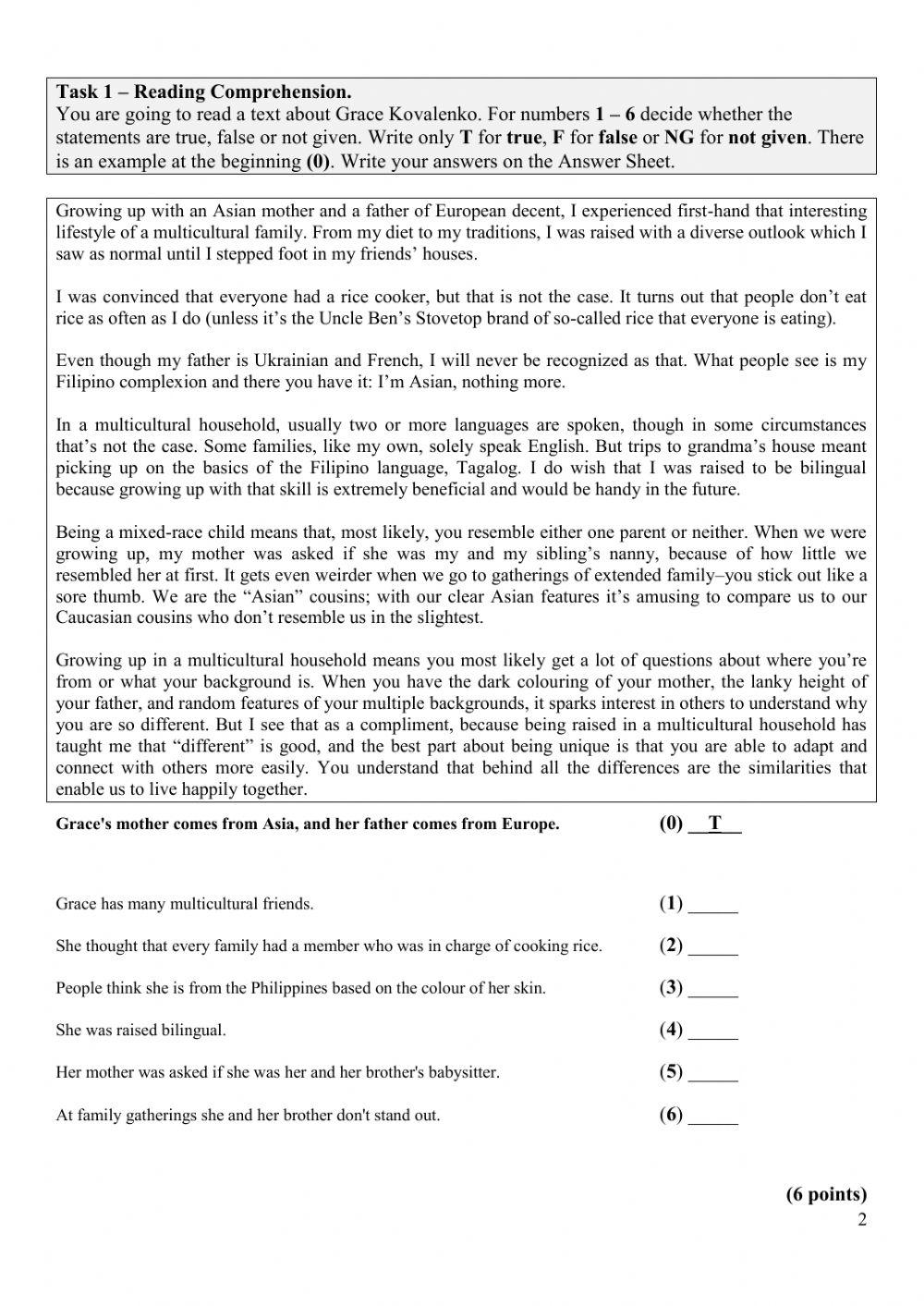 ŠKOLSKO NATJECANJE IZ ENGLESKOG JEZIKA za 8. razred osnovne škole ŠKOLSKA GODINA 2016. - 2017.