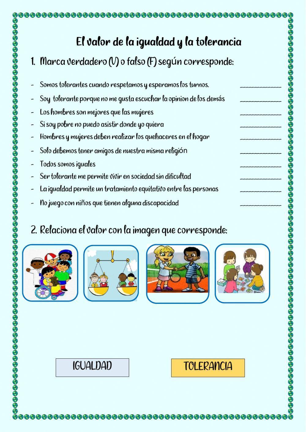 Igualdad y tolerancia
