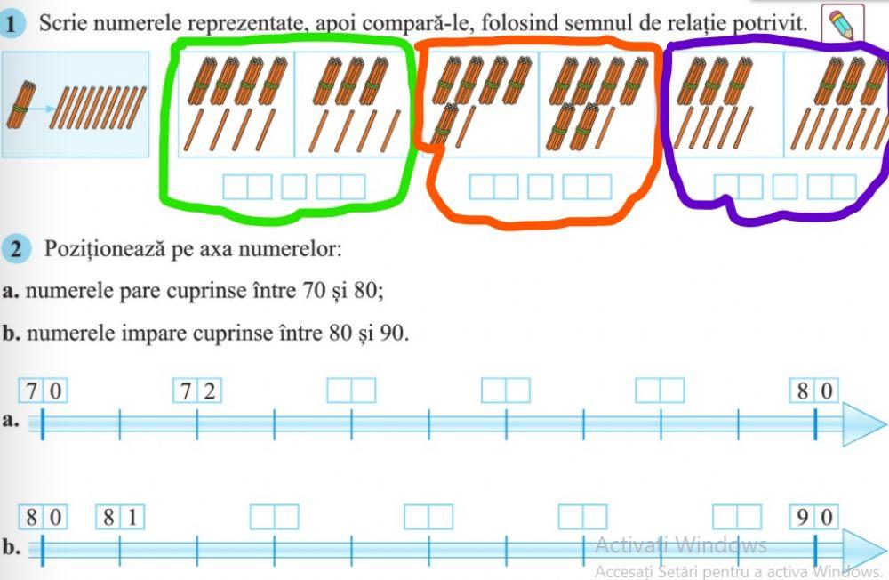 Comparare nr. de la 0 la 100