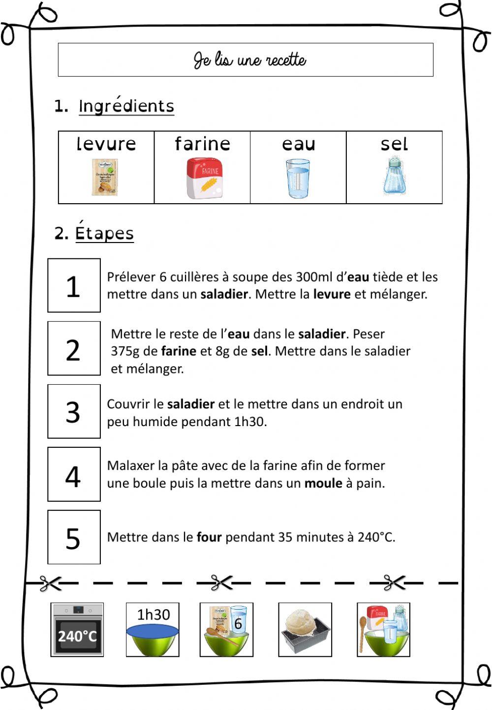 Fiche recette pain