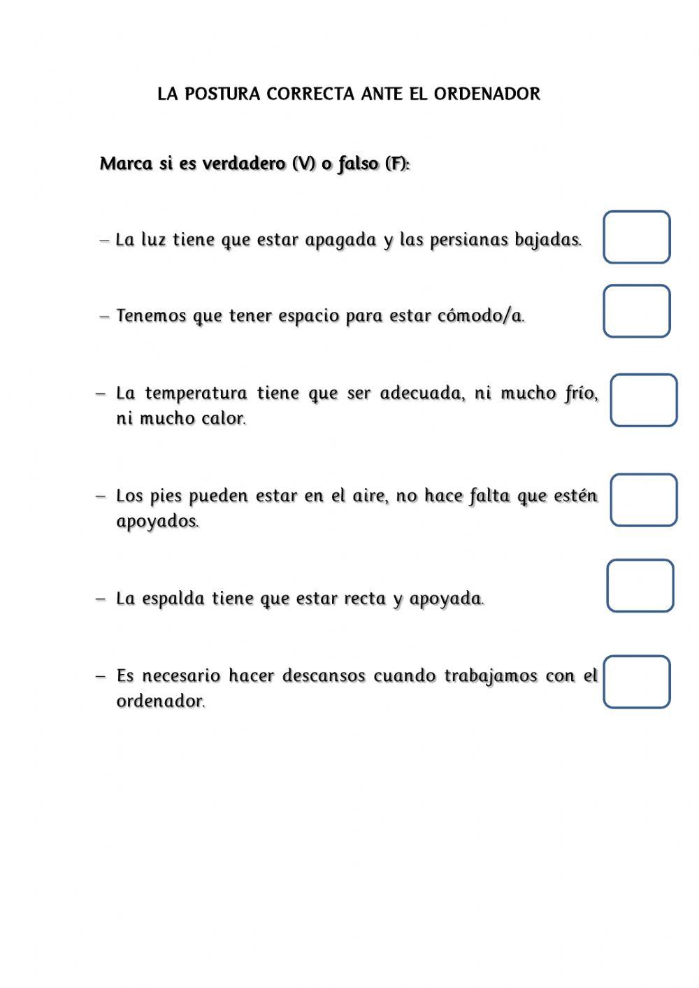 La postura correcta ante el ordenador