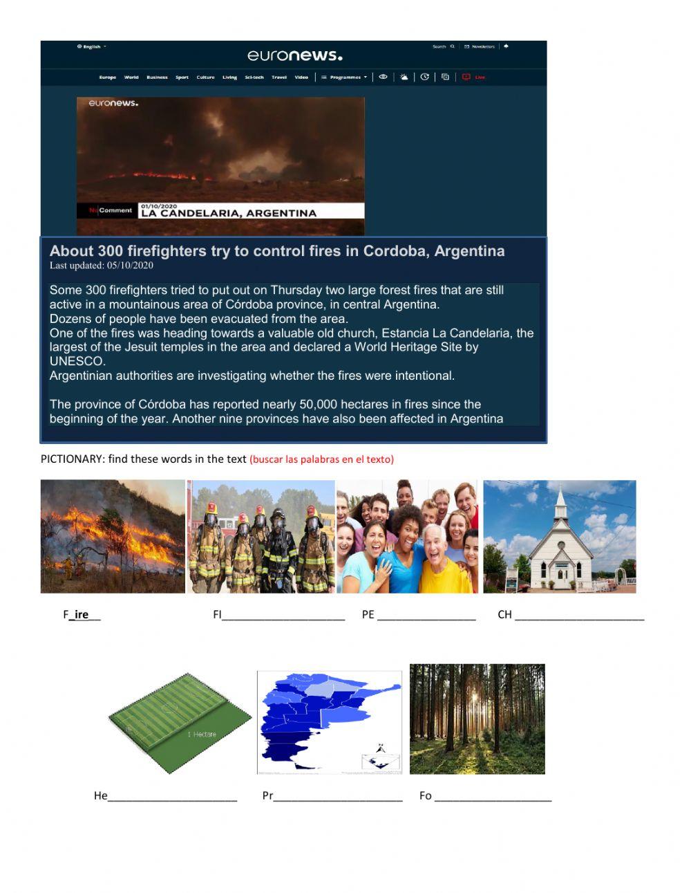 Fires in Argentina