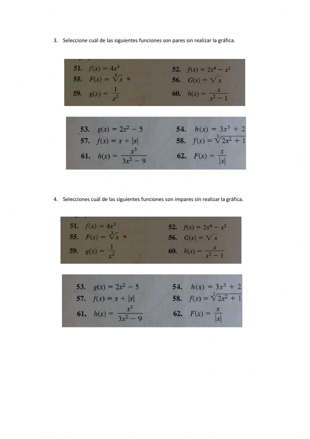 Funciones pares e impares