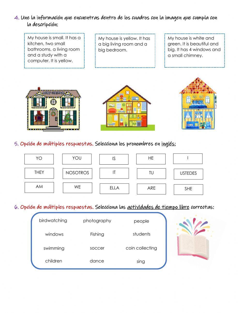 Evaluación inglés cuarto