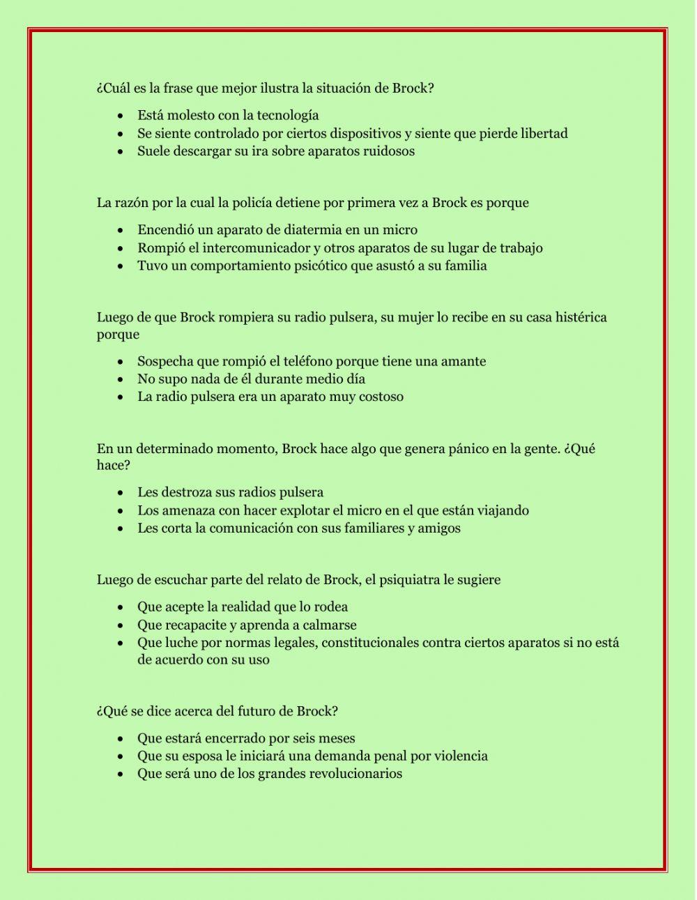 Comprobación de lectura de El asesino