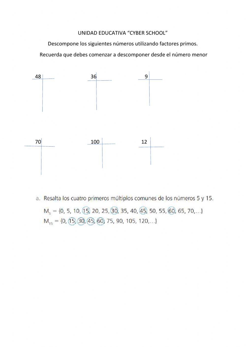 Descomposición de factores primos