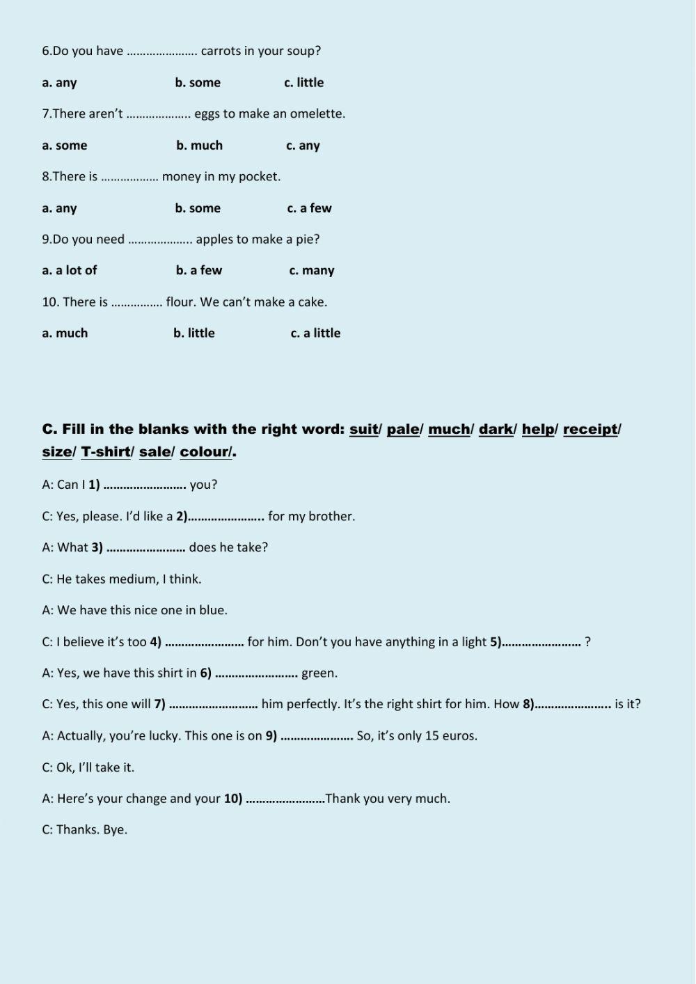 Unit 2 - Revision Test
