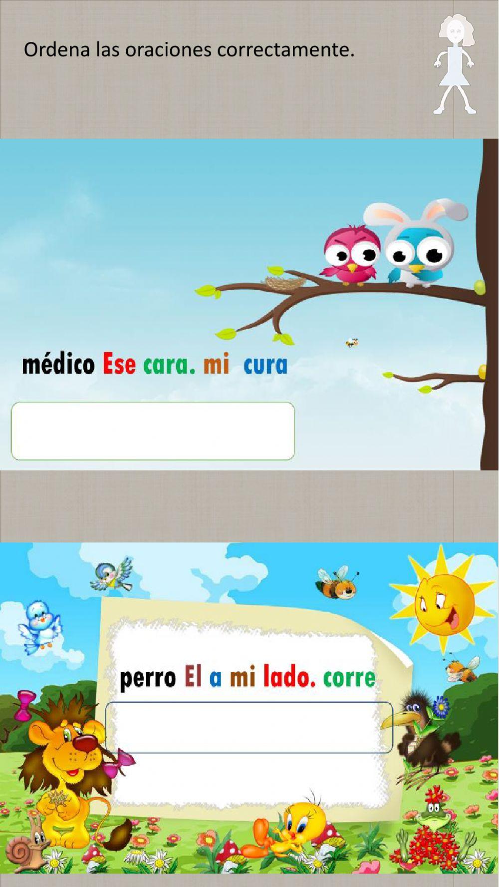 Ordena las oraciones correctamente