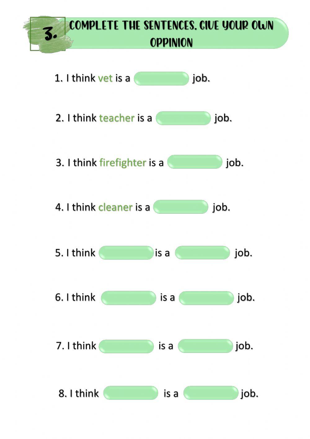 Adjectives to describe Jobs