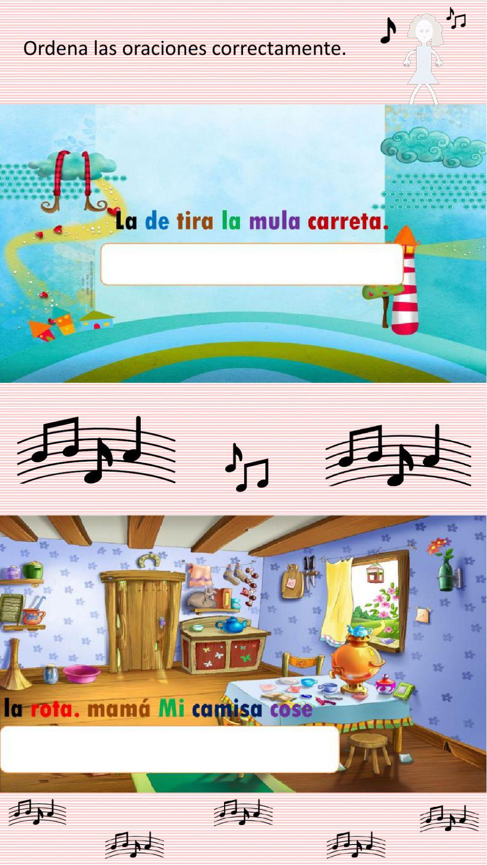 Ordena las oraciones correctamente