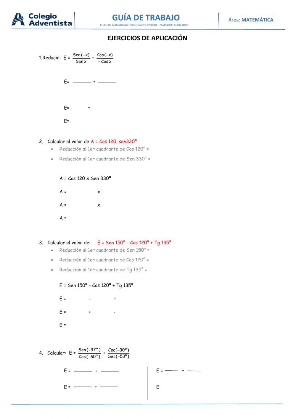 Reduccion al primer cuadrante