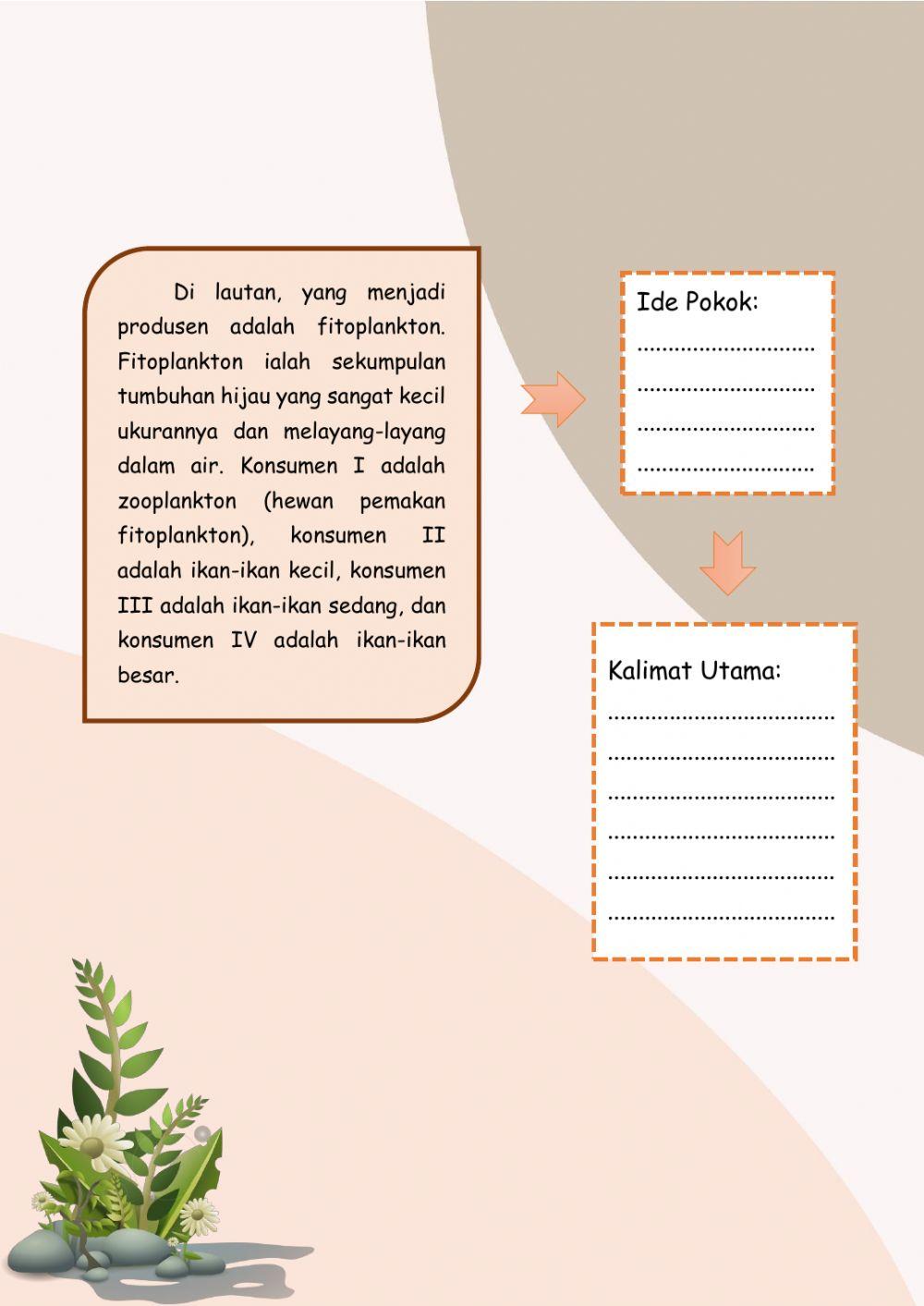 Mengembangkan ide pokok menjadi kalimat utama