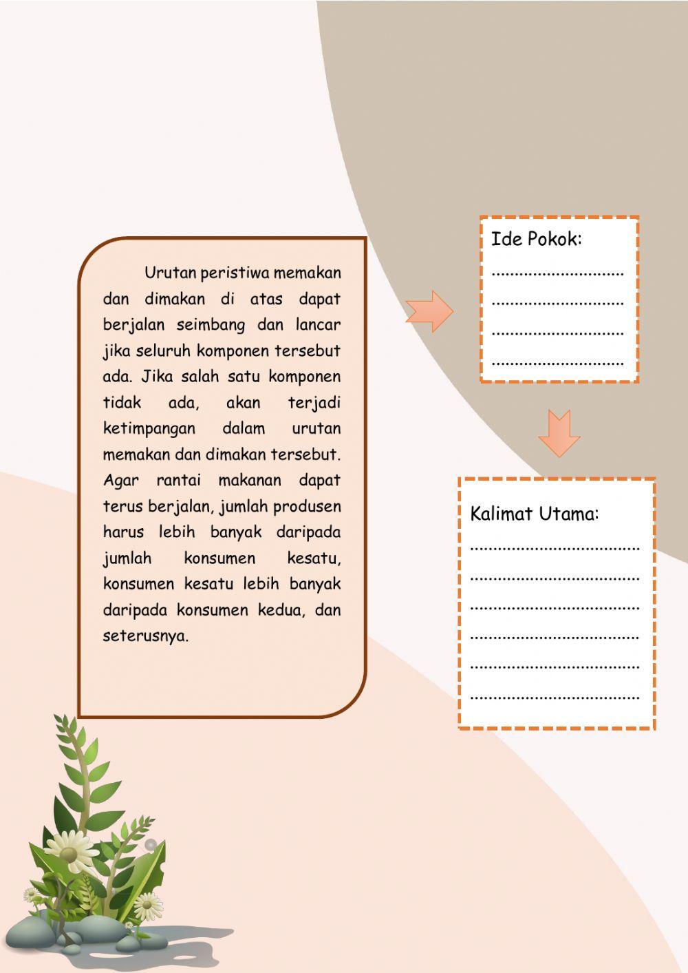 Mengembangkan ide pokok menjadi kalimat utama