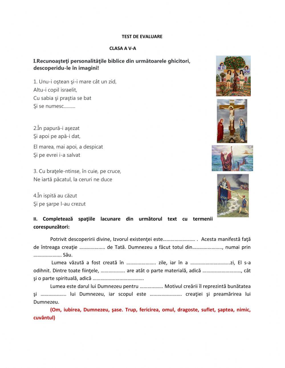 Personalitati biblice ala Vechiului Testament