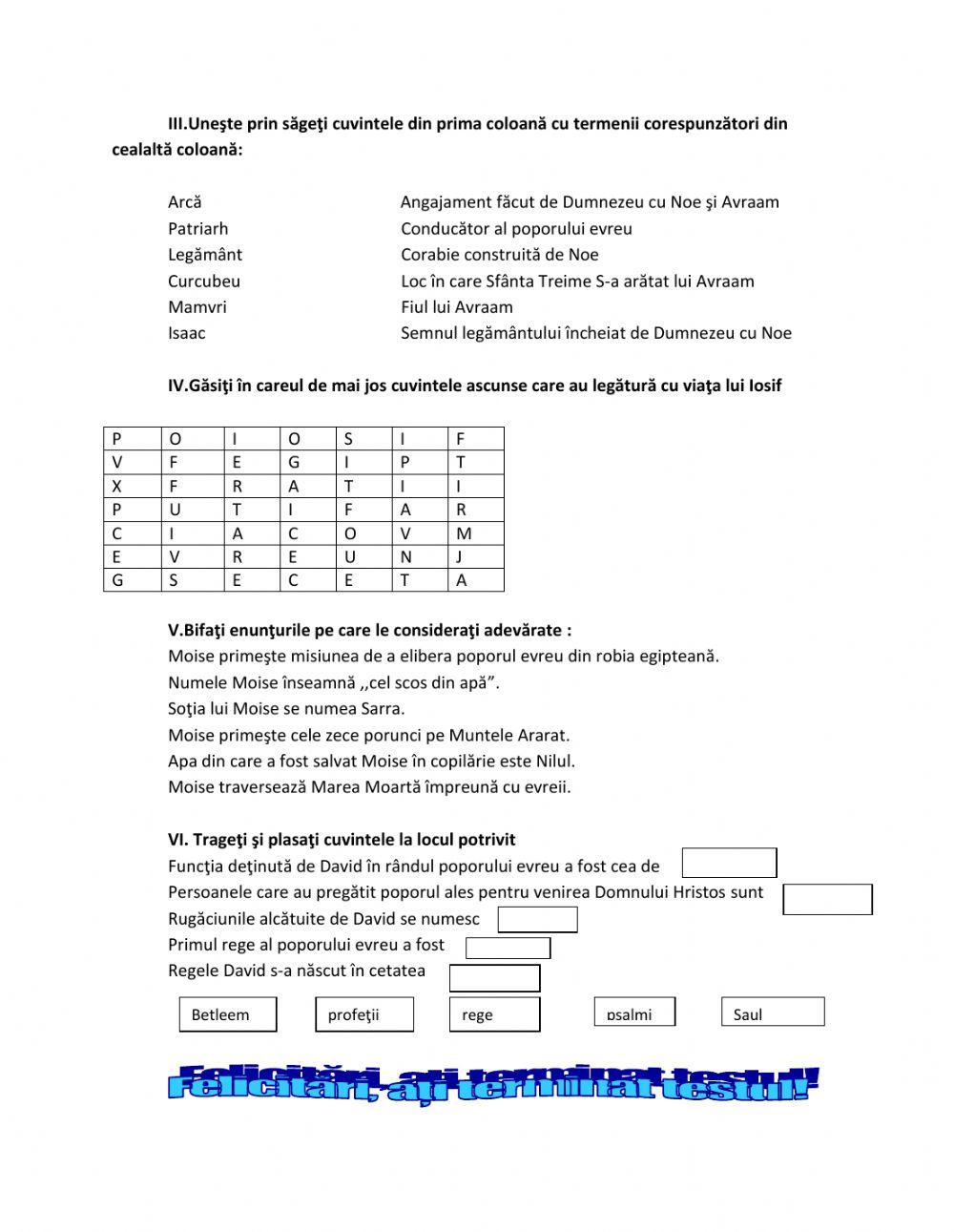 Personalitati biblice ala Vechiului Testament