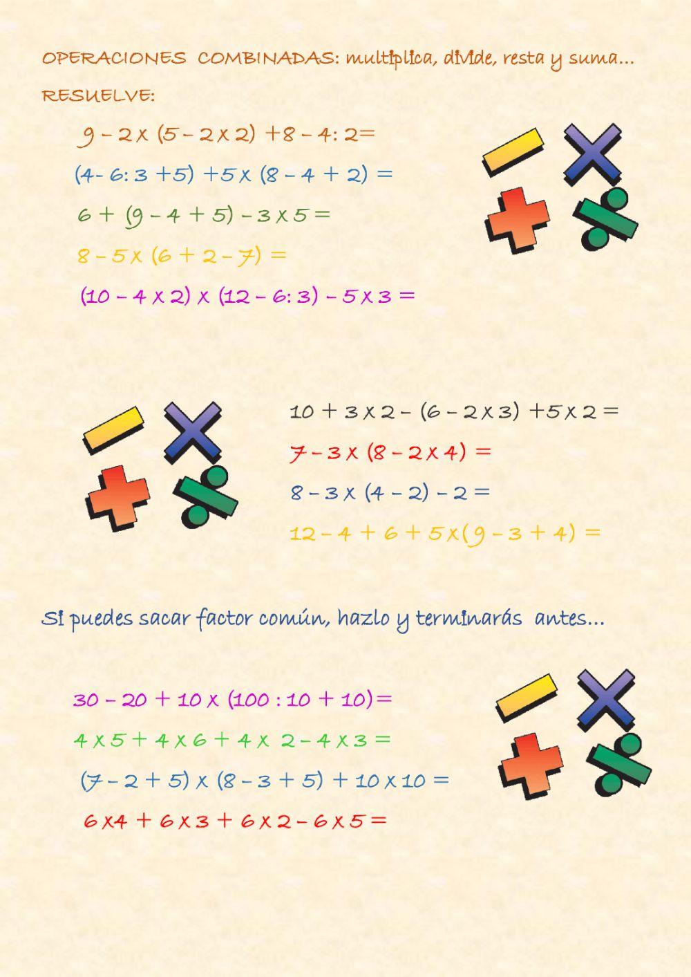 Operaciones combinadas
