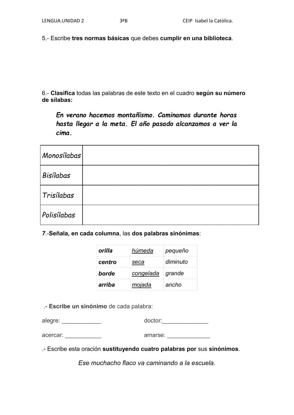 Lengua control Tema 2