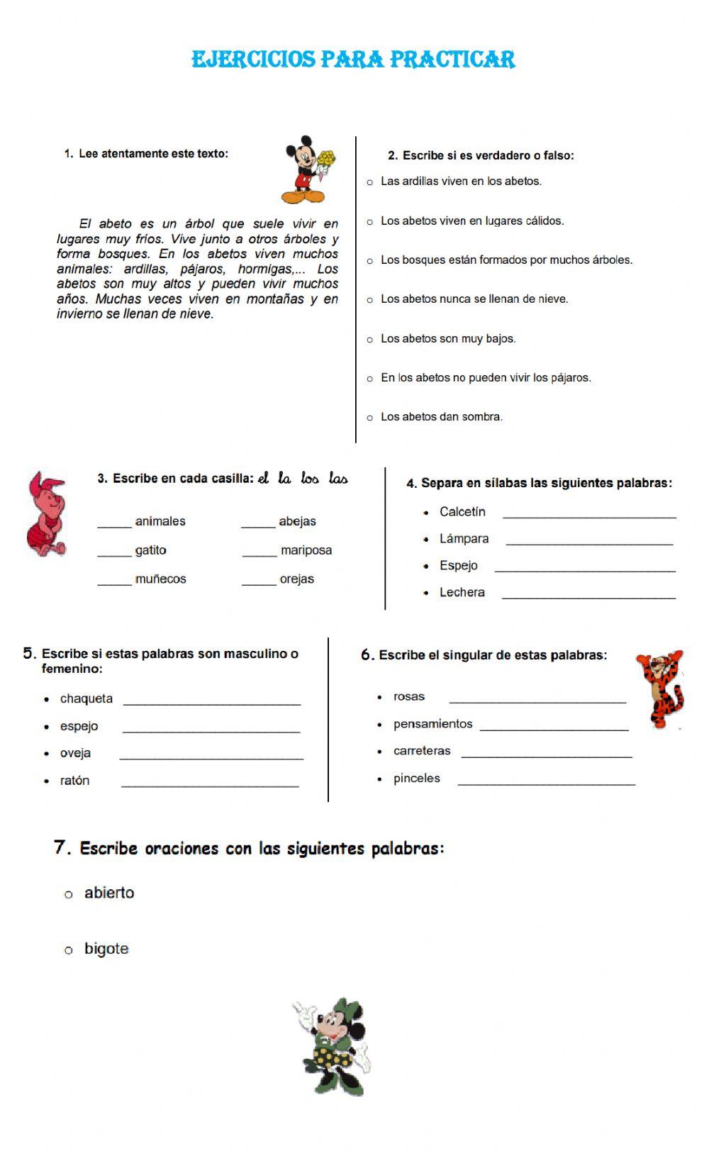 Lectura y comprensión